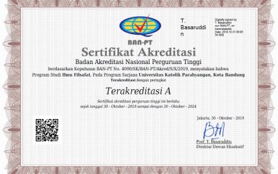 Akreditasi ‘A’ Program Studi Sarjana 2019